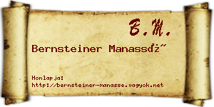 Bernsteiner Manassé névjegykártya